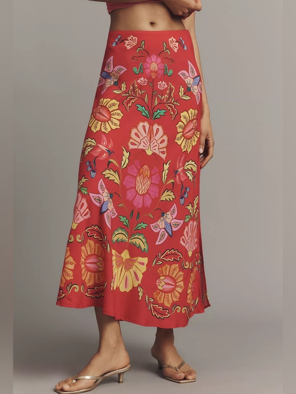 Farm Rio Anthropologie Printed Midi Slip Skirt - Women’s XXS - NWT